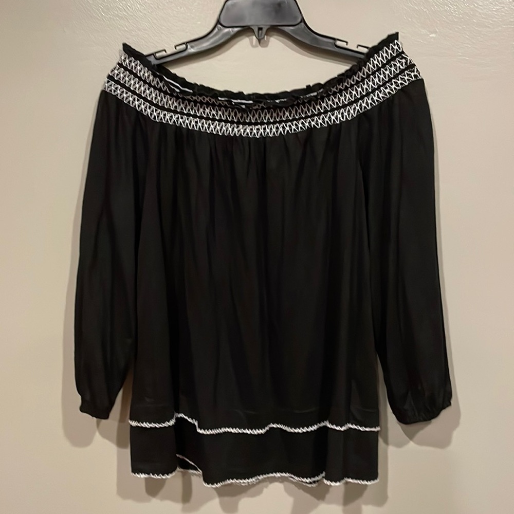 White House Black Market linen blouse
